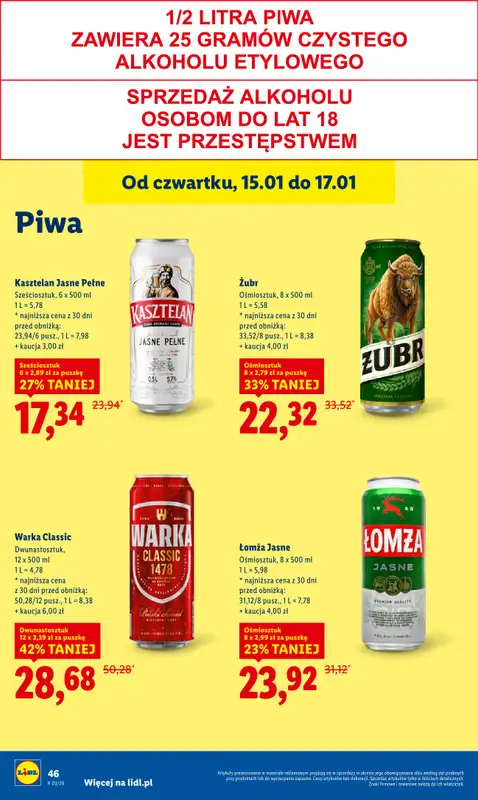 Lidl - gazetka promocyjna Oferta od czwartku od czwartku 15.01 do soboty 17.01 - strona 46