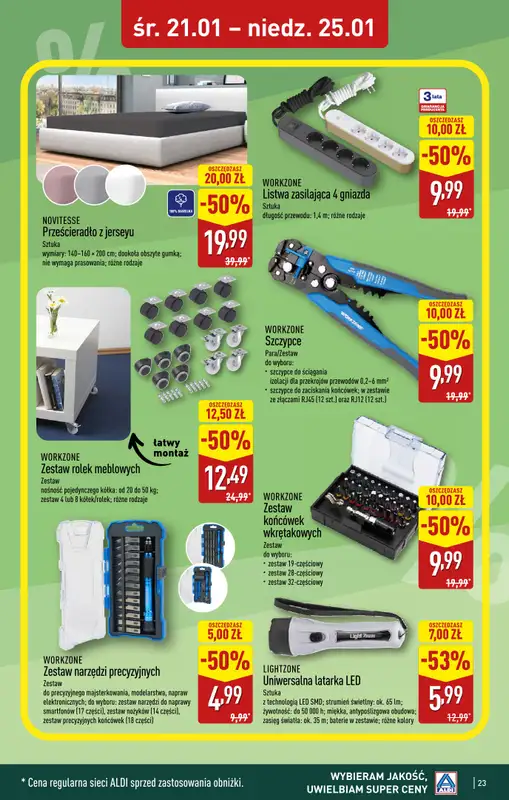 Aldi - gazetka promocyjna ZGIERZ: WIELKIE OTWARCIE już w ŚRODĘ: 21.01! od środy 21.01 do niedzieli 25.01 - strona 23