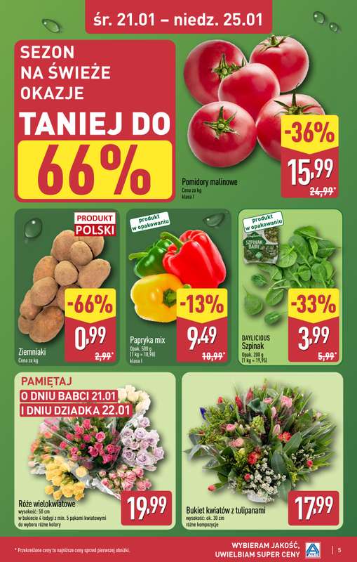Aldi - gazetka promocyjna ZGIERZ: WIELKIE OTWARCIE już w ŚRODĘ: 21.01! od środy 21.01 do niedzieli 25.01 - strona 5