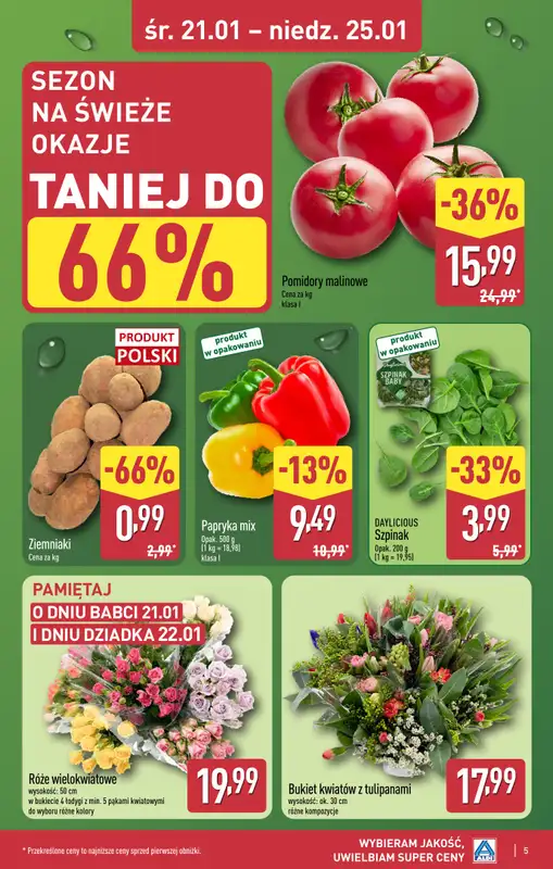 Aldi - gazetka promocyjna ZGIERZ: WIELKIE OTWARCIE już w ŚRODĘ: 21.01! od środy 21.01 do niedzieli 25.01 - strona 5