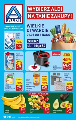 Aldi - gazetka promocyjna ZGIERZ: WIELKIE OTWARCIE już w ŚRODĘ: 21.01! od środy 21.01 do niedzieli 25.01
