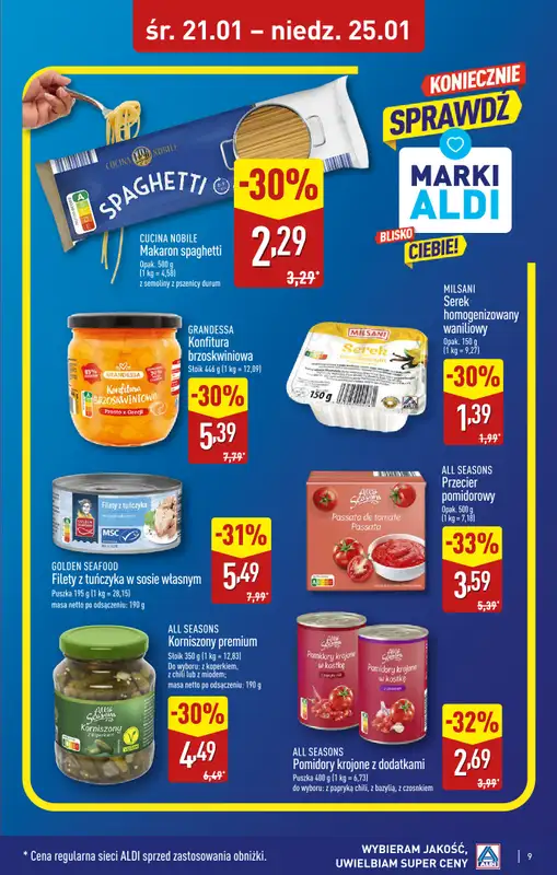 Aldi - gazetka promocyjna ZGIERZ: WIELKIE OTWARCIE już w ŚRODĘ: 21.01! od środy 21.01 do niedzieli 25.01 - strona 9