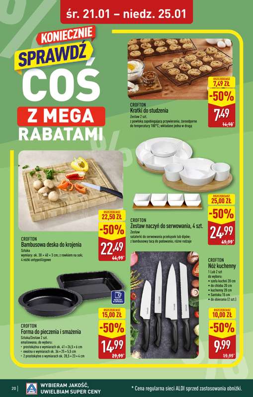 Aldi - gazetka promocyjna ZGIERZ: WIELKIE OTWARCIE już w ŚRODĘ: 21.01! od środy 21.01 do niedzieli 25.01 - strona 20