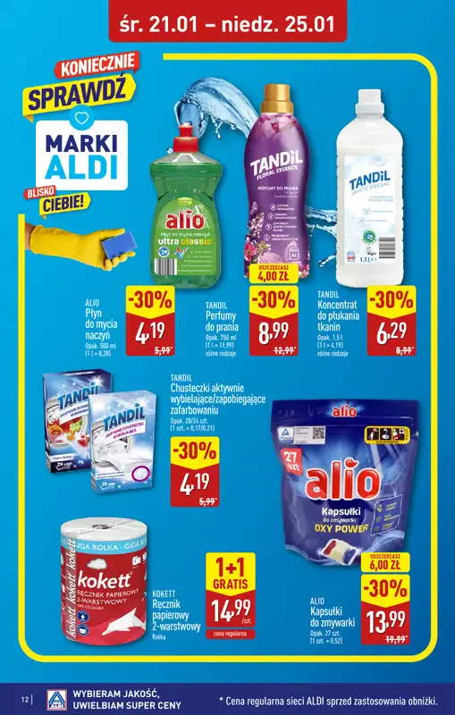 Aldi - gazetka promocyjna ZGIERZ: WIELKIE OTWARCIE już w ŚRODĘ: 21.01! od środy 21.01 do niedzieli 25.01 - strona 12