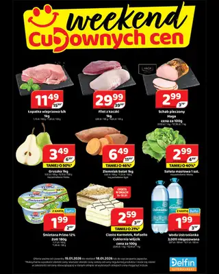Delfin - gazetka promocyjna Weekend cudownych cen od czwartku 15.01 do niedzieli 18.01