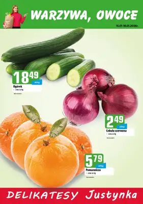 Delikatesy Justynka - gazetka promocyjna Plakaty promocyjne od czwartku 15.01 do niedzieli 18.01
