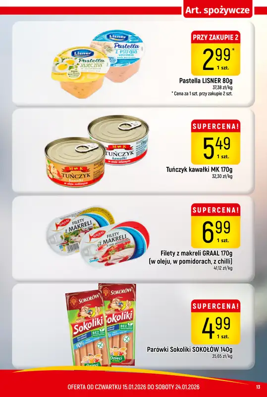 Delikatesy Piotruś Pan - gazetka promocyjna Gazetka od czwartku 15.01 do soboty 24.01 - strona 13