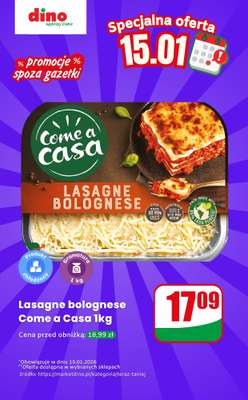 Dino - gazetka promocyjna Lasagne bolognese - oferta na 15.01 | Promocje spoza gazetki od czwartku 15.01 do czwartku 15.01