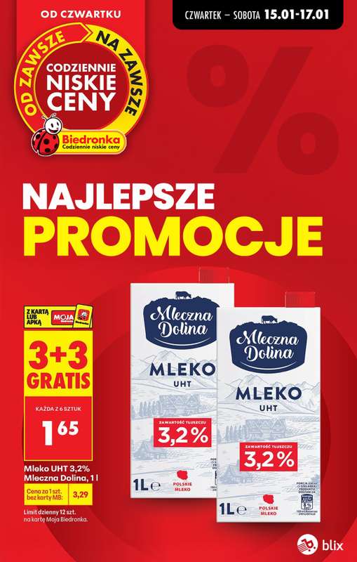 Biedronka - gazetka promocyjna Najlepsze promocje! od czwartku 15.01 do soboty 17.01