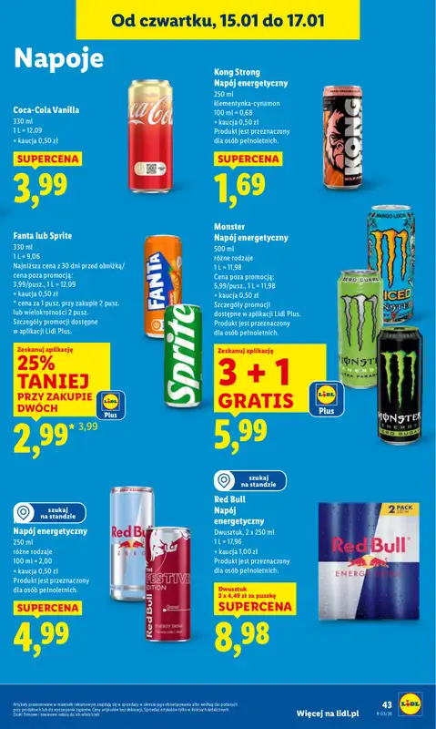 Lidl - gazetka promocyjna Oferta od czwartku od czwartku 15.01 do soboty 17.01 - strona 45