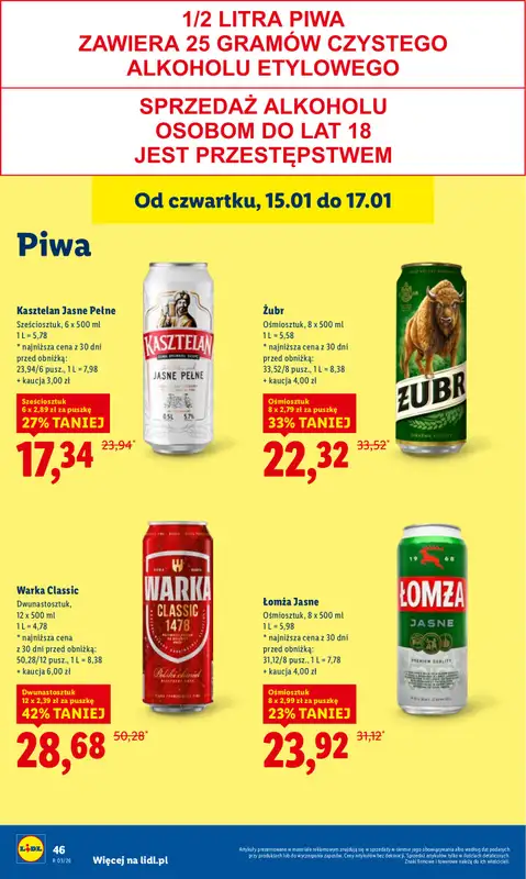 Lidl - gazetka promocyjna Oferta od czwartku od czwartku 15.01 do soboty 17.01 - strona 48