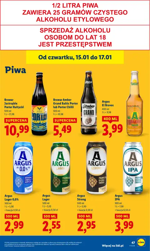 Lidl - gazetka promocyjna Oferta od czwartku od czwartku 15.01 do soboty 17.01 - strona 49