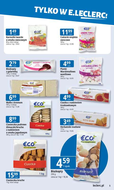 Leclerc - gazetka promocyjna Oferta E.Leclerc I Tanio to tu! od poniedziałku 19.01 do poniedziałku 26.01 - strona 5