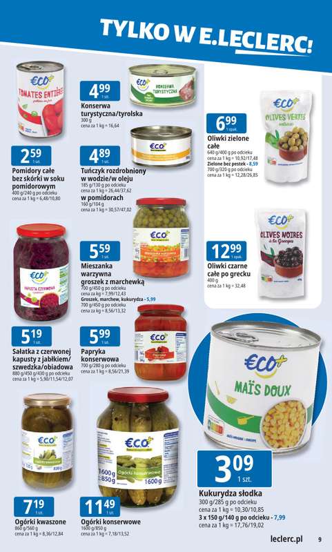 Leclerc - gazetka promocyjna Oferta E.Leclerc I Tanio to tu! od poniedziałku 19.01 do poniedziałku 26.01 - strona 9