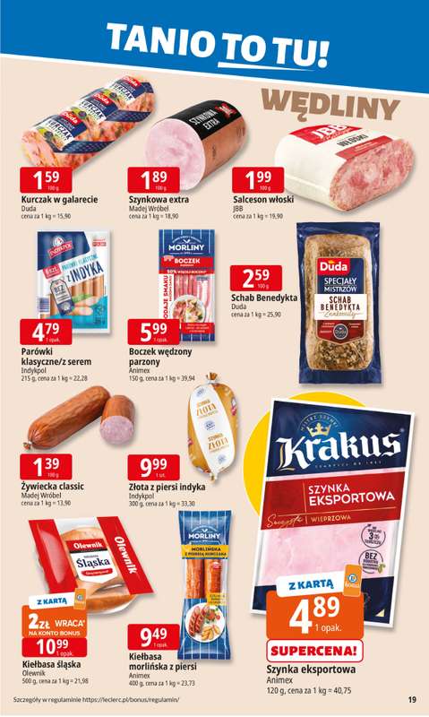 Leclerc - gazetka promocyjna Oferta E.Leclerc I Tanio to tu! od poniedziałku 19.01 do poniedziałku 26.01 - strona 19