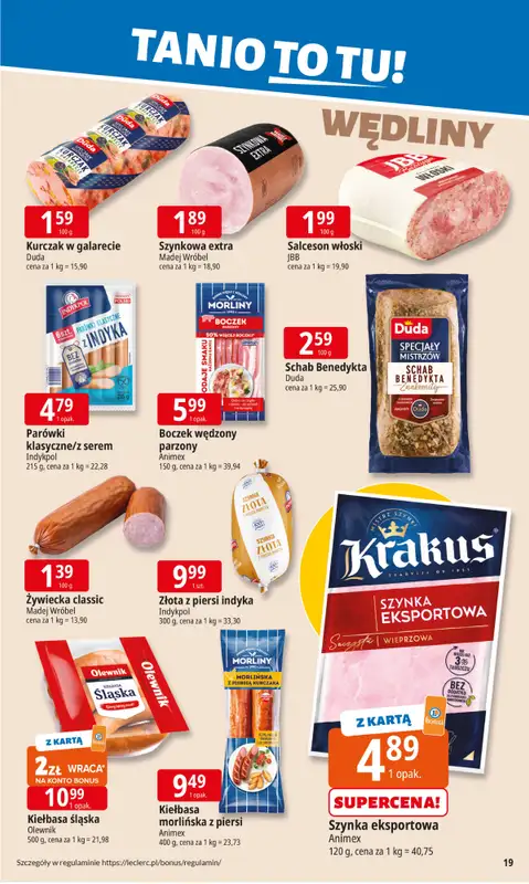 Leclerc - gazetka promocyjna Oferta E.Leclerc I Tanio to tu! od poniedziałku 19.01 do poniedziałku 26.01 - strona 19