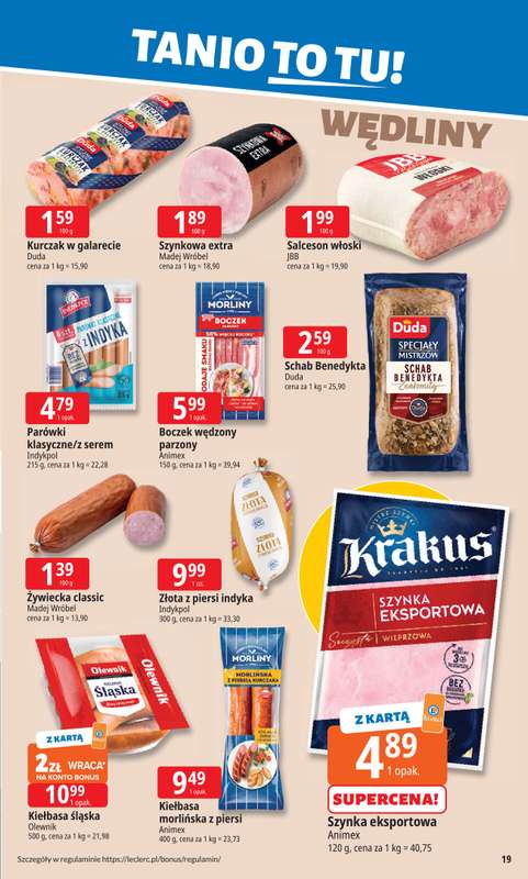 Leclerc - gazetka promocyjna Oferta E.Leclerc I Tanio to tu! od poniedziałku 19.01 do poniedziałku 26.01 - strona 19