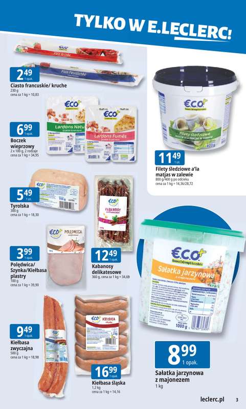 Leclerc - gazetka promocyjna Oferta E.Leclerc I Tanio to tu! od poniedziałku 19.01 do poniedziałku 26.01 - strona 3