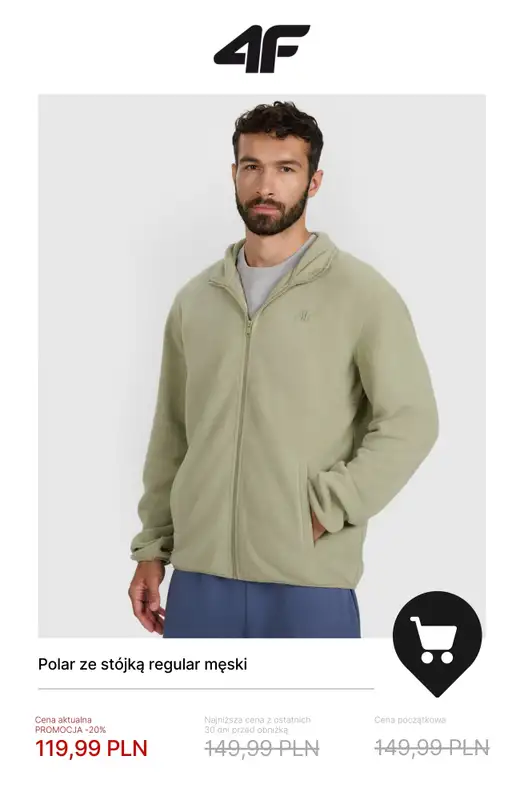 4F - gazetka promocyjna Polary męskie na promocji od czwartku 15.01  - strona 6