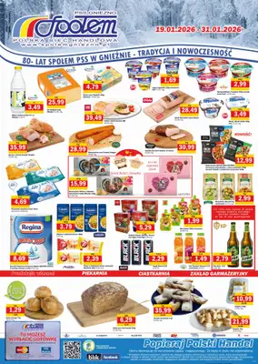 Społem - Blisko i Korzystnie - gazetka promocyjna Plakat promocyjny PSS Gniezno od poniedziałku 19.01 do soboty 31.01