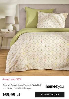 Pościel Bawełniana Vintagio 160x200 cm z motywem kwiatowym