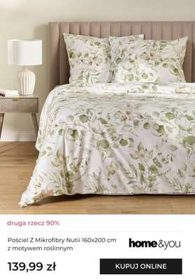 Pościel Z Mikrofibry Nutii 160x200 cm z motywem roślinnym