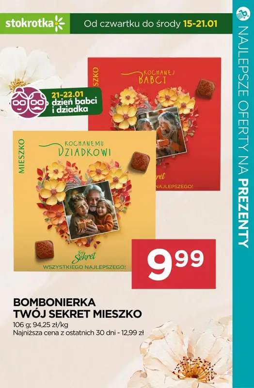 Dzień Babci i Dziadka - gazetka promocyjna Prezenty dla Babci i Dziadka - najlepsze oferty z marketów! od czwartku 15.01 do wtorku 20.01 - strona 15