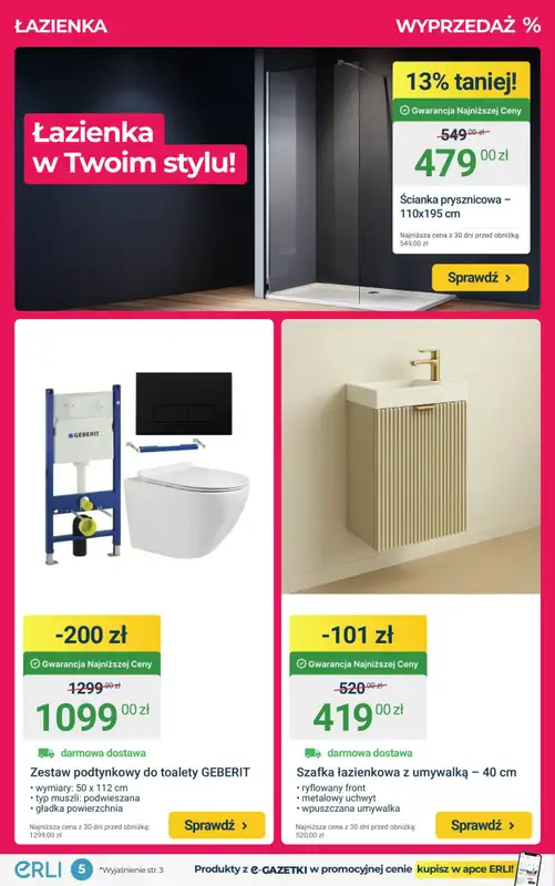 ERLI - gazetka promocyjna MEGA WYPRZEDAŻ mebli i sprzętu elektro do domu! od czwartku 15.01 do niedzieli 18.01 - strona 5