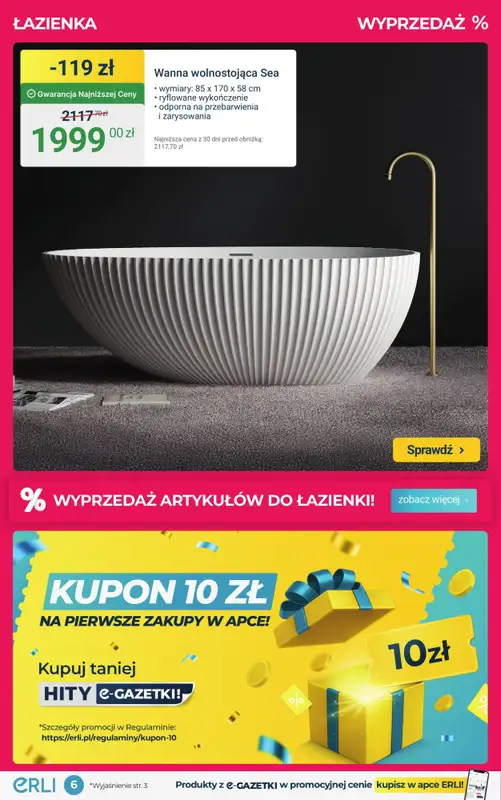 ERLI - gazetka promocyjna MEGA WYPRZEDAŻ mebli i sprzętu elektro do domu! od czwartku 15.01 do niedzieli 18.01 - strona 6
