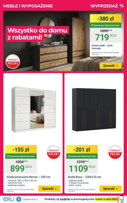 ERLI - gazetka promocyjna MEGA WYPRZEDAŻ mebli i sprzętu elektro do domu! od czwartku 15.01 do niedzieli 18.01 - strona 2