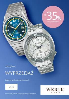 Dzień Babci i Dziadka - gazetka promocyjna W.Kruk | Wyprzedaż - zegarki od czwartku 15.01 do czwartku 22.01