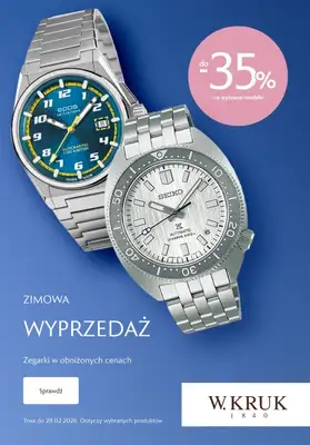 Dzień Babci i Dziadka - gazetka promocyjna W.Kruk | Wyprzedaż - zegarki od czwartku 15.01 do czwartku 22.01