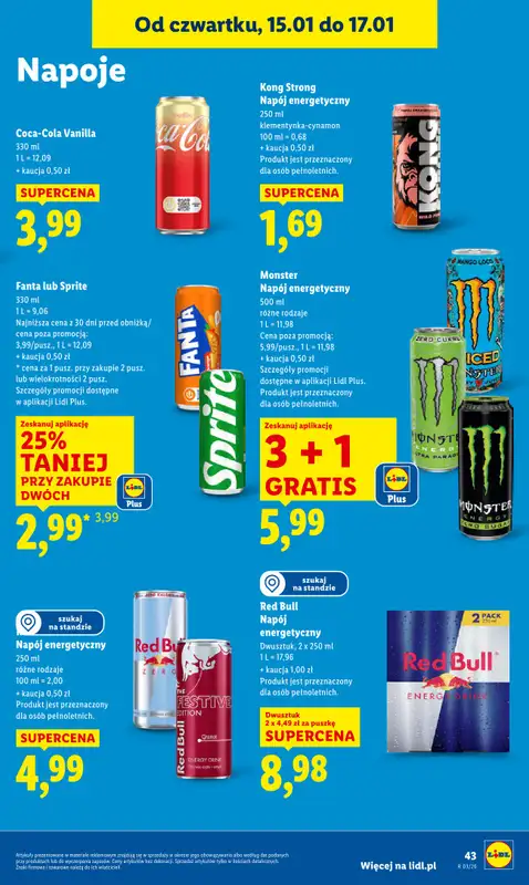 Lidl - gazetka promocyjna Oferta od czwartku od czwartku 15.01 do soboty 17.01 - strona 45