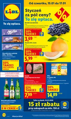 Lidl - gazetka promocyjna Oferta od czwartku od czwartku 15.01 do soboty 17.01