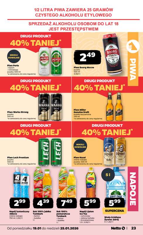 Netto - gazetka promocyjna Gazetka Spożywcza od poniedziałku 19.01 do niedzieli 25.01 - strona 23