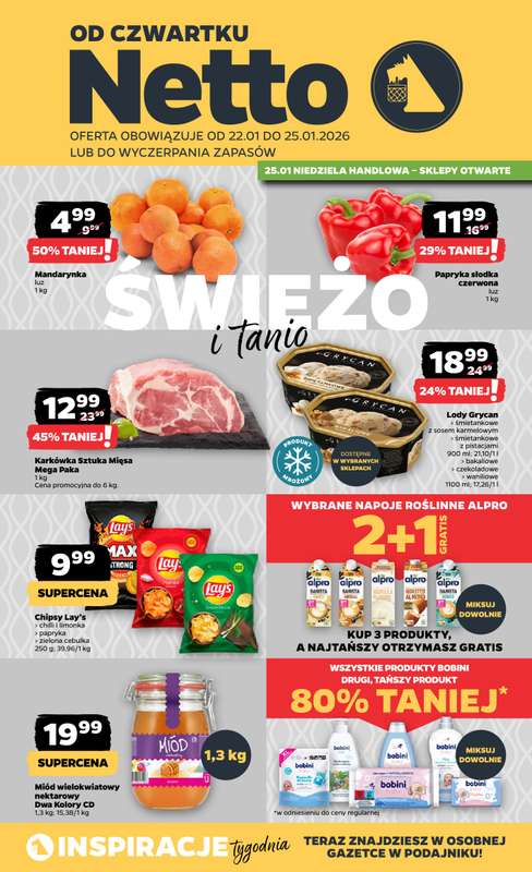Netto - gazetka promocyjna Gazetka Spożywcza od czwartku 22.01 do niedzieli 25.01