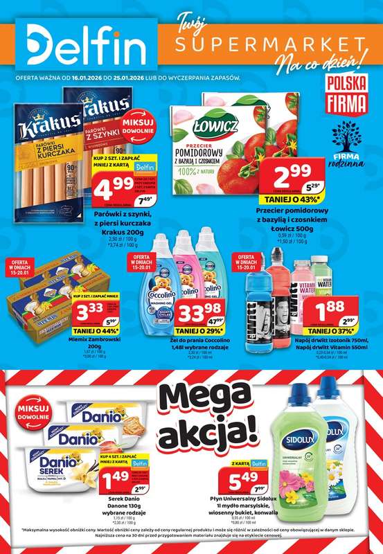 Delfin - gazetka promocyjna Gazetka od piątku 16.01 do niedzieli 25.01