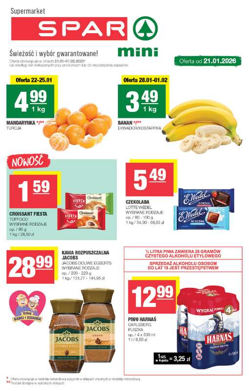 SPAR - gazetka promocyjna Gazetka Spar Mini od środy 21.01 do niedzieli 01.02