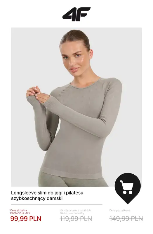 4F - gazetka promocyjna Do -50% na ubrania do jogi i pilatesu od piątku 16.01  - strona 10