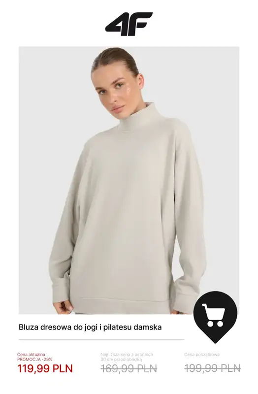 4F - gazetka promocyjna Do -50% na ubrania do jogi i pilatesu od piątku 16.01  - strona 4