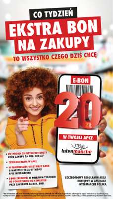 Intermarche - gazetka promocyjna Co tydzień ekstra bon na zakupy od piątku 16.01 do soboty 28.02