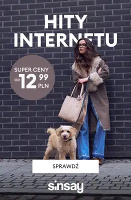 Sinsay - gazetka promocyjna HITY INTERNETU od piątku 16.01 