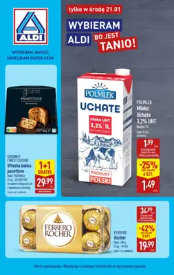 Aldi - gazetka promocyjna Najlepsze oferty na środę w Aldi! od środy 21.01 do środy 21.01