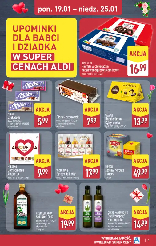 Aldi - gazetka promocyjna Dzień babci i dziadka do 72% taniej z Aldi!   - strona 3
