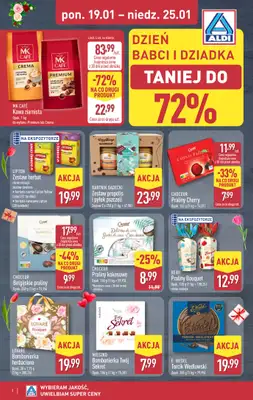 Aldi - gazetka promocyjna Dzień babci i dziadka do 72% taniej z Aldi! od poniedziałku 19.01 do niedzieli 25.01