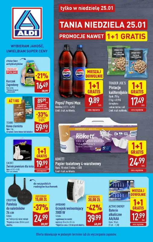 Aldi - gazetka promocyjna Tania niedziela 25.01 w Aldi!  