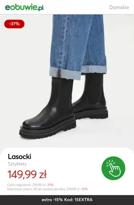 eobuwie.pl - gazetka promocyjna Ocieplane botki i sztyblety damskie – SALE od piątku 16.01 do niedzieli 18.01 - strona 2