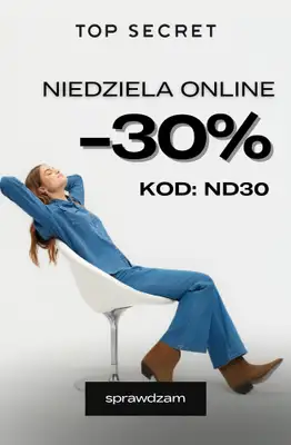 Top Secret - gazetka promocyjna -30% na wszystko przy zakupach za min. 99,99 zł od soboty 17.01 do poniedziałku 19.01