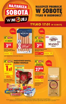 Biedronka - gazetka promocyjna Najtańsza sobota od soboty 17.01 do soboty 17.01