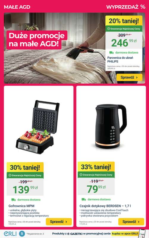 ERLI - gazetka promocyjna HOT PROMOCJE - Supermarket, AGD i Elektronika od poniedziałku 19.01 do niedzieli 25.01 - strona 5